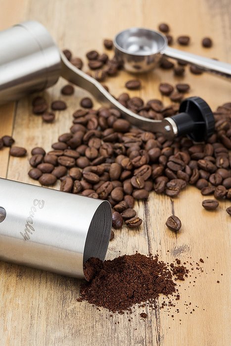 Manual Coffee Grinder with Travel Pouch, Spoon and Cleaning Brush | Ceramic Conical Burr for Precision Brewing... N3
