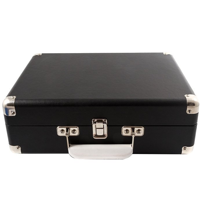 GPO Attache Briefcase Style 3-Speed Portable Vinyl Turntable with Built-in Stereo Speakers and USB Stick for Recording... N31
