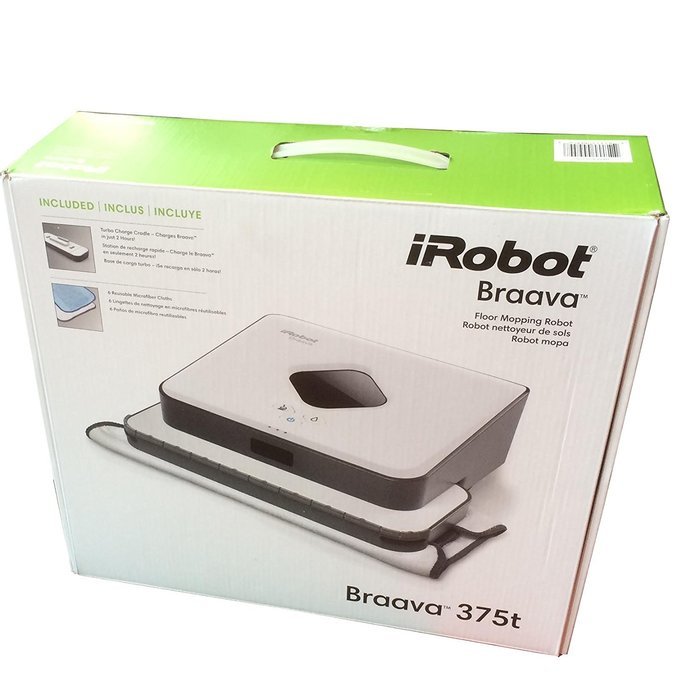 iRobot Braava 375t Floor Mopping Sweeping Cleaning Robot w/ MicroFiber Cloths N5
