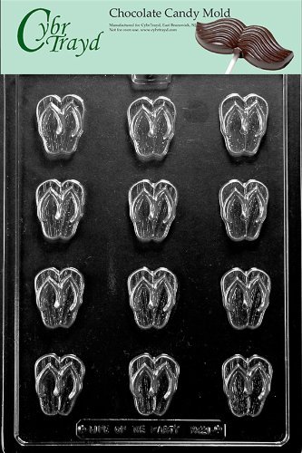 Cybrtrayd M221 Bite Size Flip-Flops Chocolate Candy Mold with Exclusive Cybrtrayd Copyrighted Chocolate Molding...