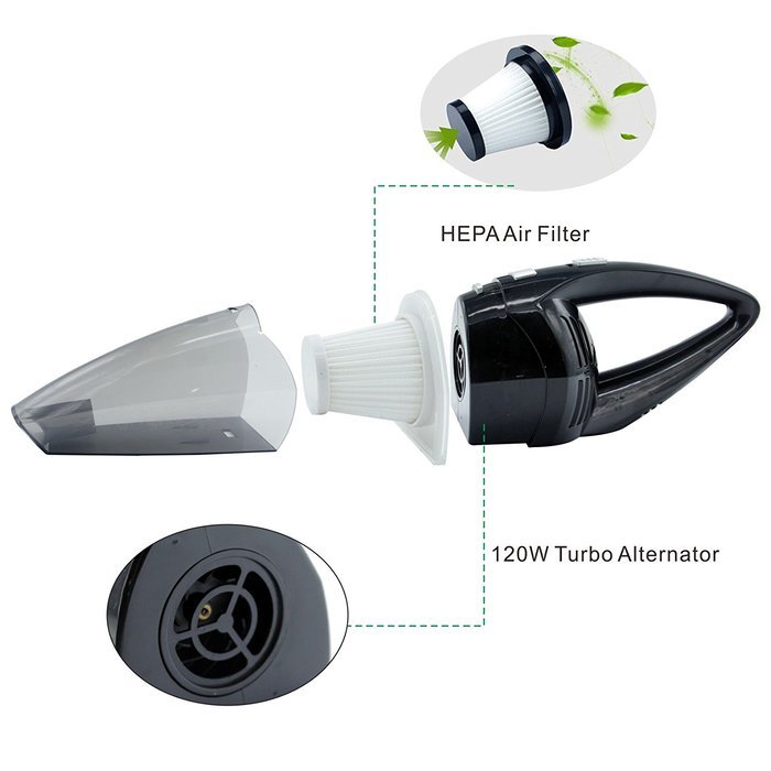 Car Vacuum Cleaner 120W, Warmoor 12V 3000PA Suction Portable Handheld Wet & Dry Auto Vac, 16.4FT(5M)Power Cord... N12