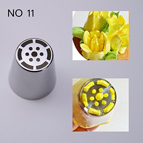 TecGeo(TM) 1pc Rose Russian Nozzle Tulip Stainless Steel Icing Piping Nozzles Big Size Pastry Decorating Tips...