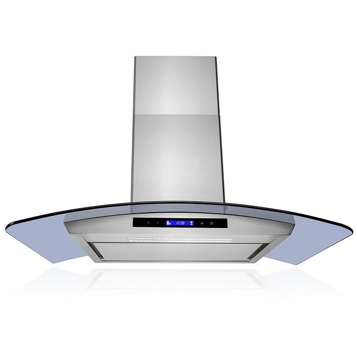 AKDY 36" Stainless Steel Wall Mount Type LED Display Touch Control Panel Kitchen Range Hood w/ Multi-Layer Aluminum...