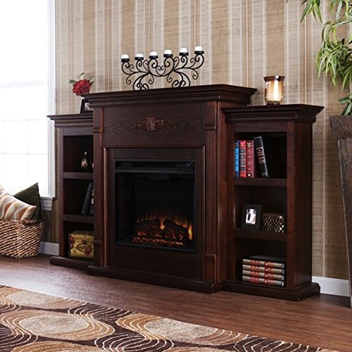 Upton Home Dublin Espresso Stacked Electric Fireplace N5