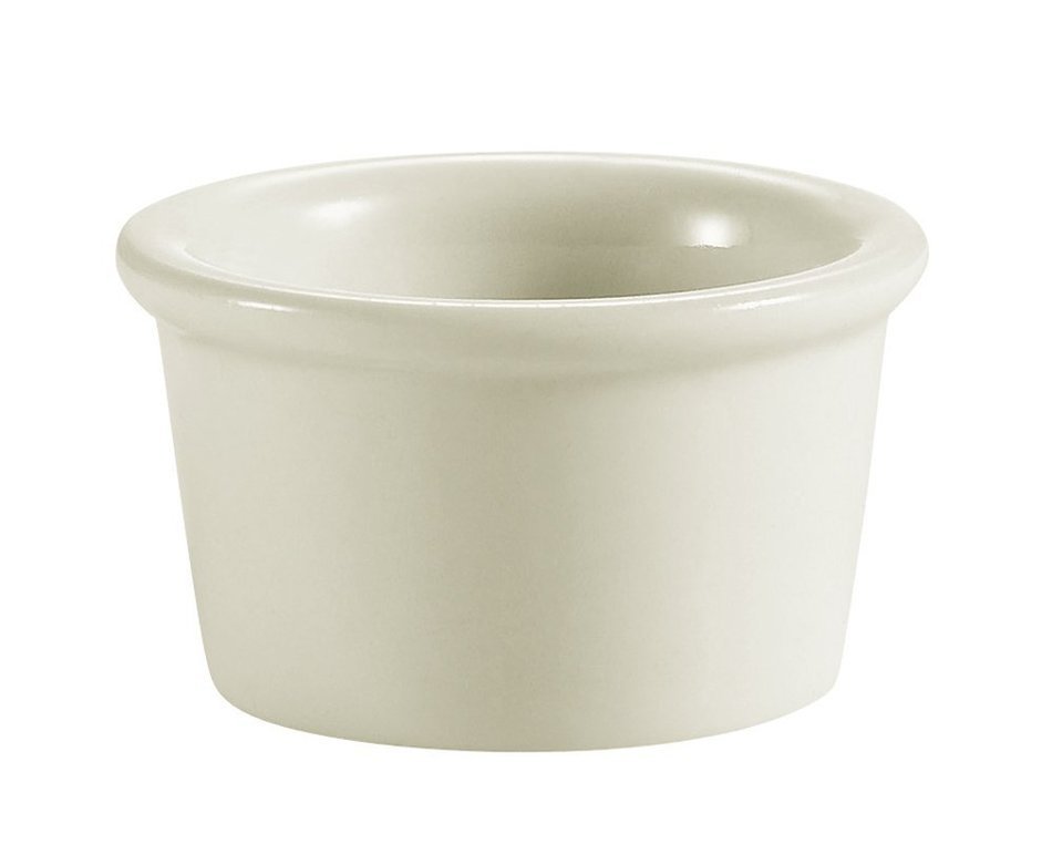 CAC China RKF-2-P 2-Ounce Super Porcelain Round Ramekin, 2-1/4 by 2-1/4-Inch, White, Box of 48 N3