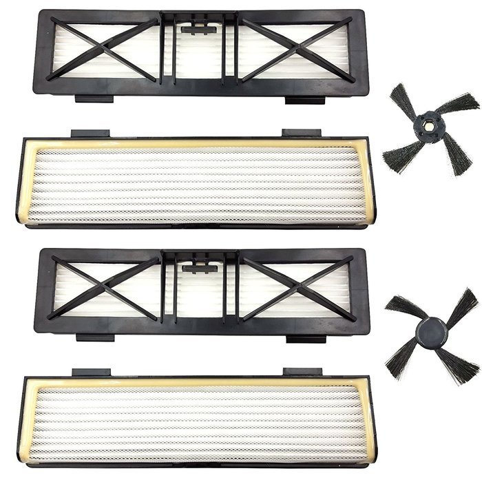 DerBlue 2 Pcs Side Brush+4pcs Neato Botvac D Series Ultra-Performance Filter N3