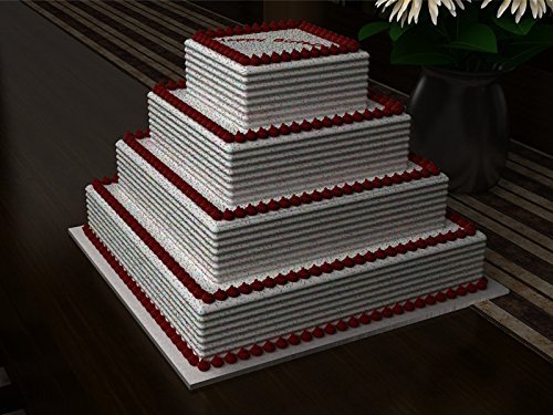 Square Multilayer Wedding Birthday Cake Baking Pan Set of 4 Cake Tins (4" Deep) N2