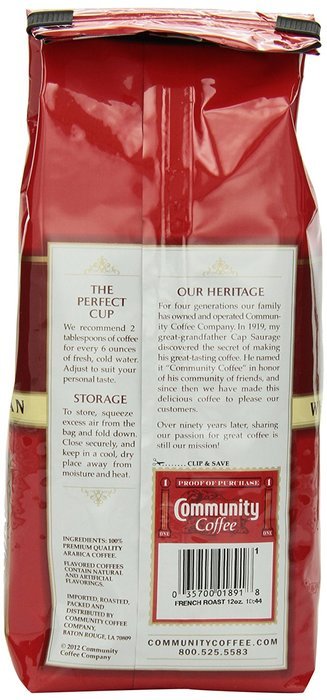Community Coffee Whole Bean Coffee, Signature Dark Roast, 12 oz., 3 Count N16