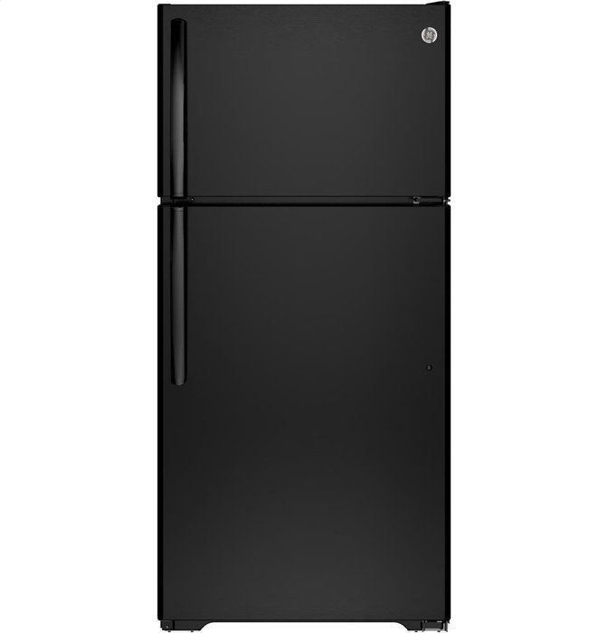 GE GTE15CTHRBB 14.6 Cu. Ft. Black Top Freezer Refrigerator - Energy Star - Right Hinge