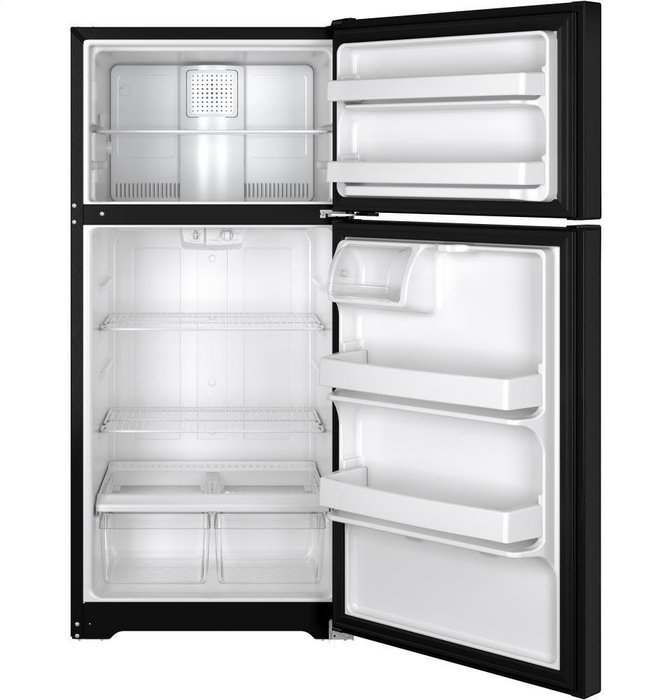 GE GTE15CTHRBB 14.6 Cu. Ft. Black Top Freezer Refrigerator - Energy Star - Right Hinge N2