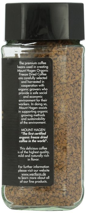 Mount Hagen Organic Freeze Dried Instant Ground Coffee 3 53 Oz N3 Free   5207880 