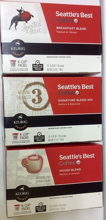 30 Pack Seattle's Best Coffee K-cup for Keurig Brewers Featuring Signature Blend, House Blend and Breakfast Blend