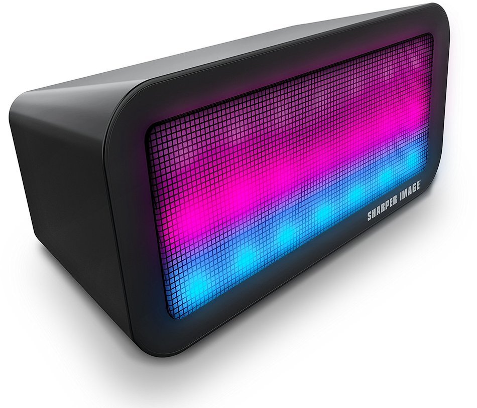 Sharper Image Sound-Responsive Wireless Bluetooth Speaker with Animated LED Light Show (Black)