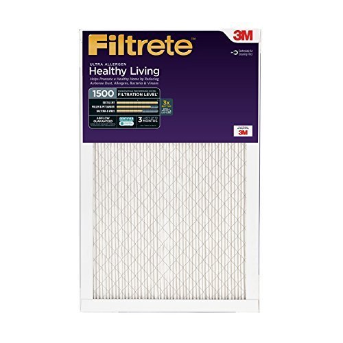 Filtrete Healthy Living Ultra Allergen Reduction Filter, MPR 1500, 20-Inch x 25-Inch x 1-Inch, 6-pack by 3M
