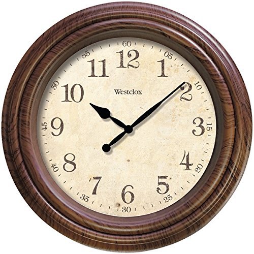 New WESTCLOX 33883P 10" Realistic Woodgrain Wall Clock