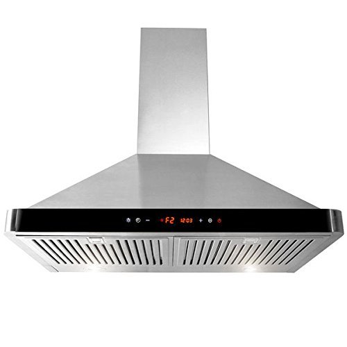 AKDY 30" Wall Mount Stainless Steel LED Touch Control Panel Kitchen Vent Range Hood Powerful Cooking Fan Baffle...