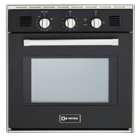 Verona VEBIG24NE 24" Single Gas Wall Oven with 2.0 cu. ft. Capacity Electronic Ignition EZ Clean Porcelain Interior...