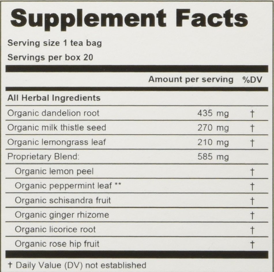 Lifestyle Awareness Teas, Caffeine Free Dandy Liver Detox Tea, 20 Count N19