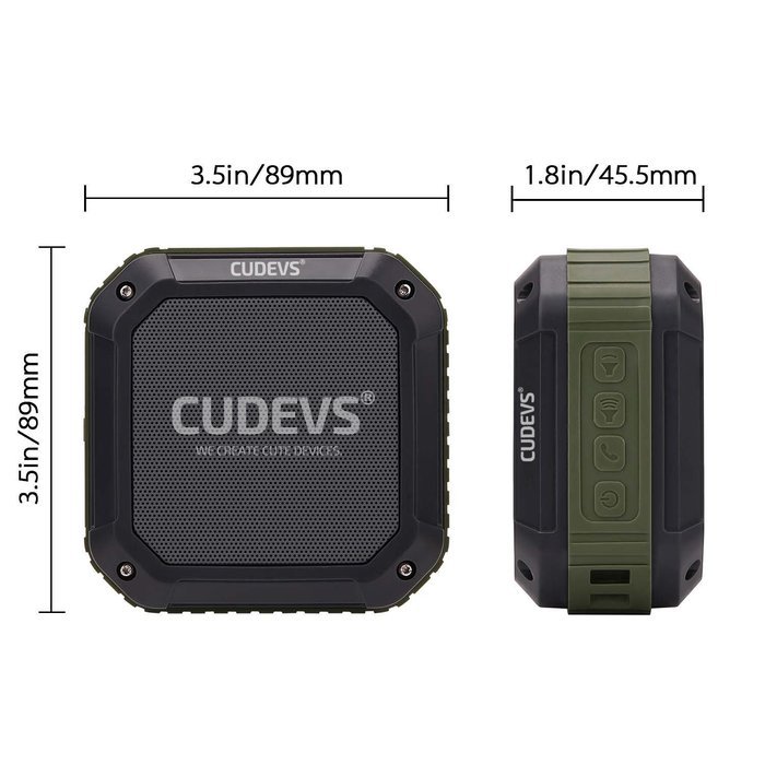 Cudevs M3 Bluetooth Speakers, Wireless, Portable and Waterproof for Outdoors and Shower (Orange) N7