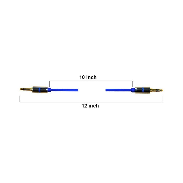 3.5mm Auxiliary Audio Cable APXX 2-Pack Male To Male Stereo Gold Plated Connector (0.5Ft & 1Ft) N6
