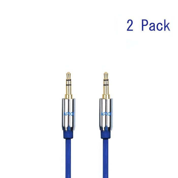 3.5mm Auxiliary Audio Cable APXX 2-Pack Male To Male Stereo Gold Plated Connector (0.5Ft & 1Ft) N7