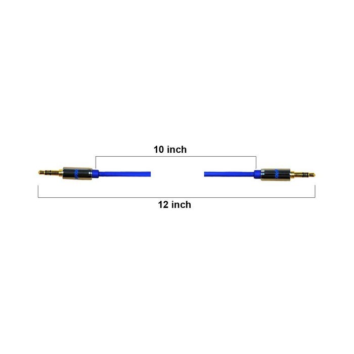 3.5mm Auxiliary Audio Cable APXX 2-Pack Male To Male Stereo Gold Plated Connector (0.5Ft & 1Ft) N8