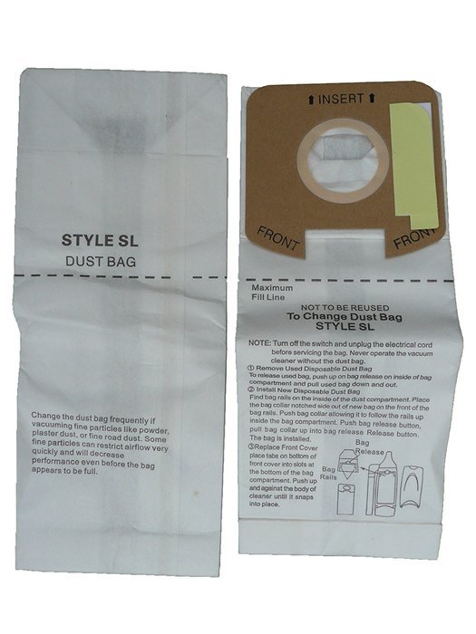 6 Eureka Sanitaire Type SL Vacuum Bag, Commercial Mini Upright Vacuum Cleaners, S782, SC785, S782A, S782A-1, SC785A... N2