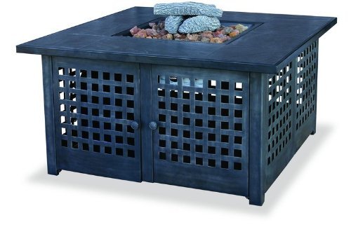 UniFlame Grey Slate Top LP Gas Fire Pit with FREE Cover