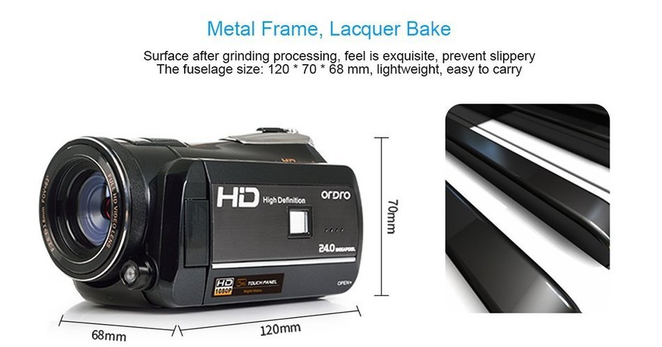 Ordro Full HD Camcorder 1080P Video Recorder (Wi-Fi, Night Vision, 3-inch LCD, 18x Digital Zoom, Max 24.0Megapixels... N2