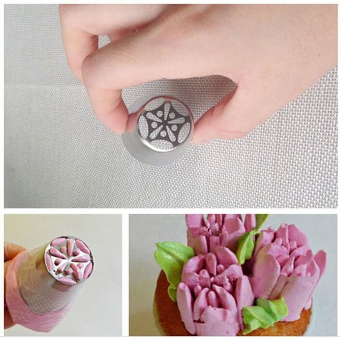TANGCHU Russian Piping Tips 28PCS/SET Stainless Steel Large Size Icing Syringe Set Ball Nozzles DIY Coupler Nozzle...