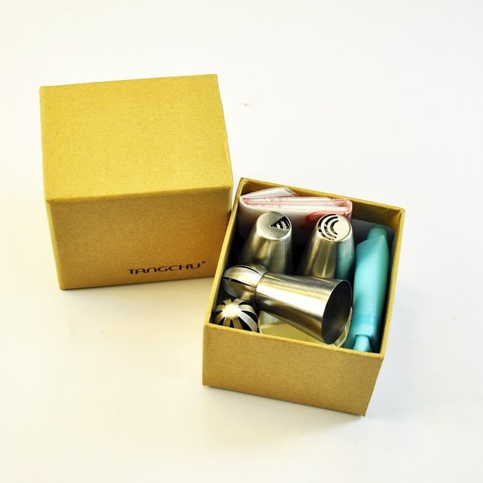 TANGCHU Russian Piping Tips 28PCS/SET Stainless Steel Large Size Icing Syringe Set Ball Nozzles DIY Coupler Nozzle... N3