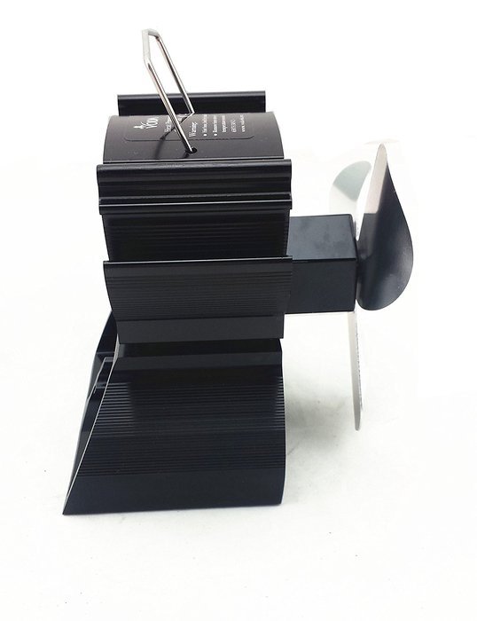 12.5cm Mini Heat Powered Stove Fan For Small Space Wood / Log Burner/Fireplace - Eco Friendly(Black) N8