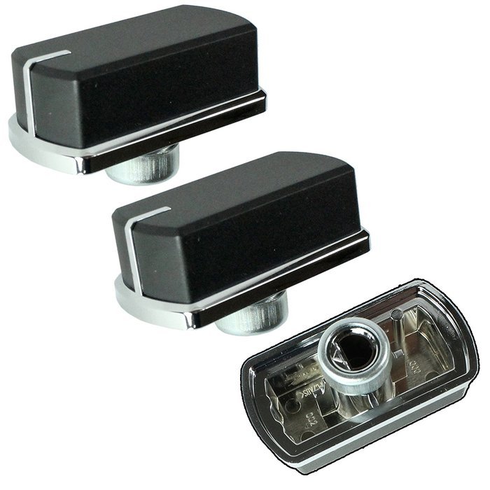 Belling Hob Oven Cooker Control Switch Knobs (Black / Silver, Pack of 3)