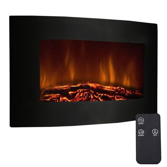35" XL Large 1500W Adjustable Electric Wall Mount Fireplace Heater W/Remote New N4