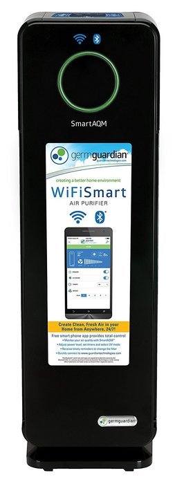 GermGuardian CDAP4500BCA WiFi Smart 4-in-1 True HEPA Air Purifier with SmartAQM Air Quality Monitor N5