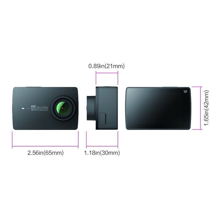 YI 4K Action Camera with Selfie Stick & Bluetooth Remote (US Edition) Night Black N14