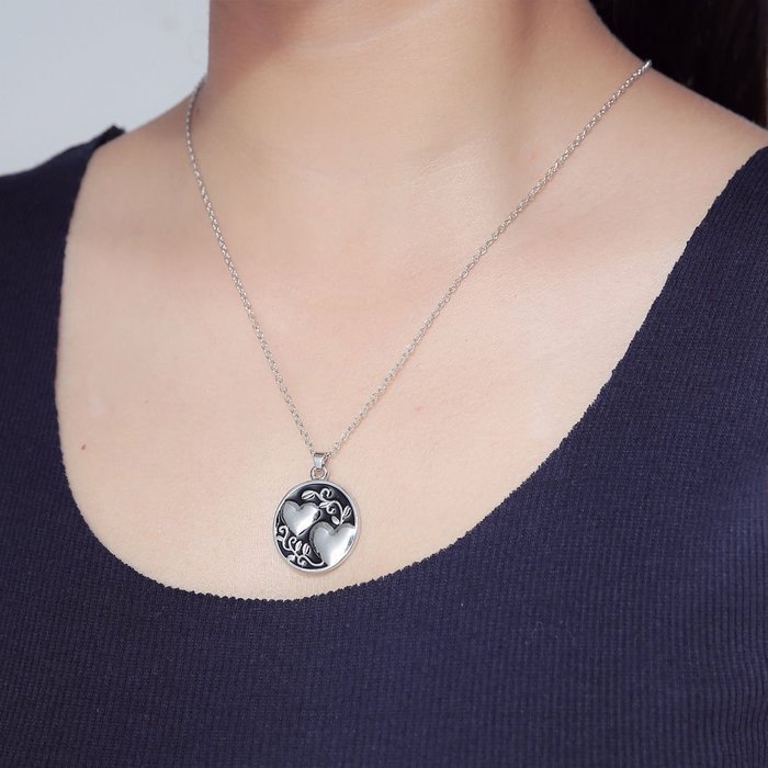 2016 New Women's Sister Tree Two-Sided Alloy Pendant Necklace Love Family Gifts N2
