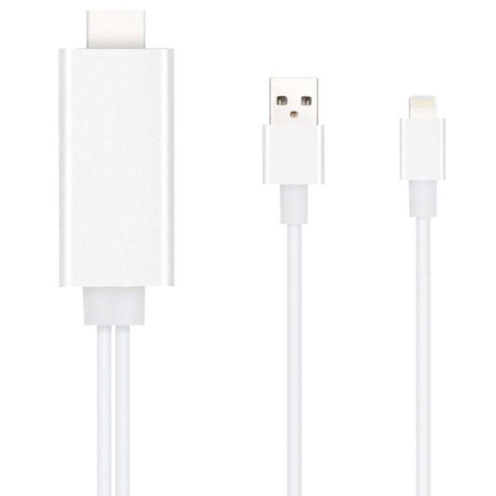 High Speed HDMI Cable, 6.4Ft Lightning To HDMI Cable 1080P HDTV Adapter with USB Charger Cable for iPhone 5 5S... N8