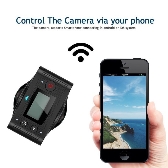 Elephone Elecam Full HD 1080P @30fps Wi-Fi Mini 360 Degree VR Camera Panorama Camera Digital Photography Video...