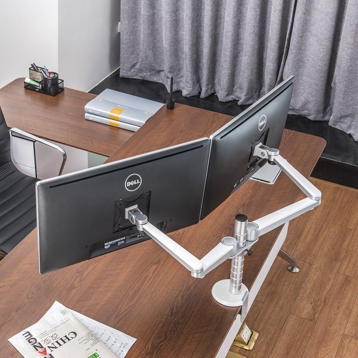 Viozon Dual Arms LCD and LED Monitor Desk Mount Stand for all size below 27inch such like... N9
