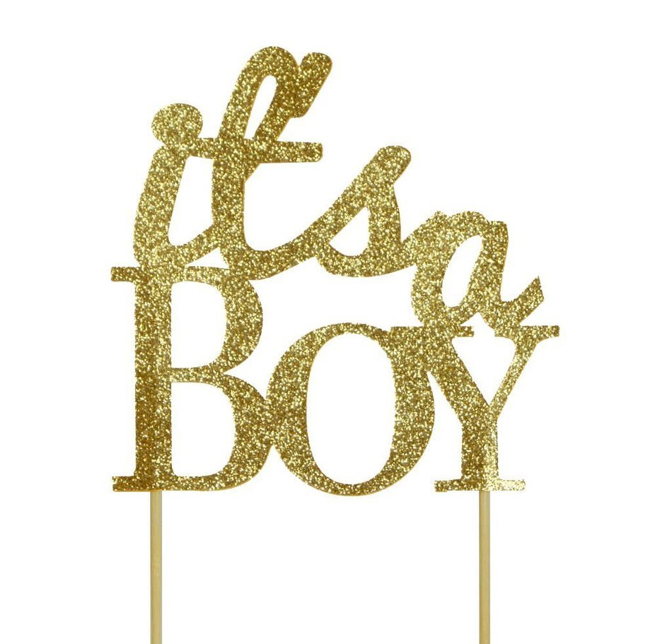 All About Details Gold It's-a-boy Cake Topper
