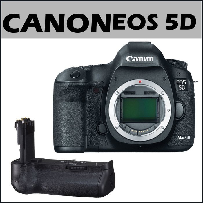 Canon EOS 5D Mark III 22.3MP Full Frame CMOS w/ 1080p Full-HD Video Mode Digital SLR Camera (Body) + Canon BG-E11... N4
