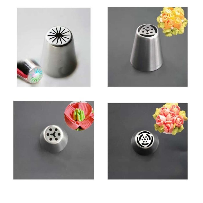 62 Piece Stainless Steel Flower Russian Icing Piping Nozzles Tips