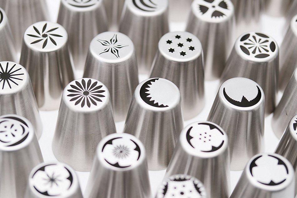62 Piece Stainless Steel Flower Russian Icing Piping Nozzles Tips N2