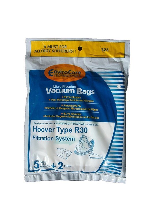 5 Hoover R30 Allergy Vacuum BAG + 2 Filters, Canister Vacuum Cleaners, 40101002, S1361, Type R30 Bags N2