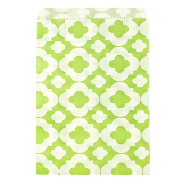 Wrapables 25 Count Clover Print Party Treat Bags, Aqua