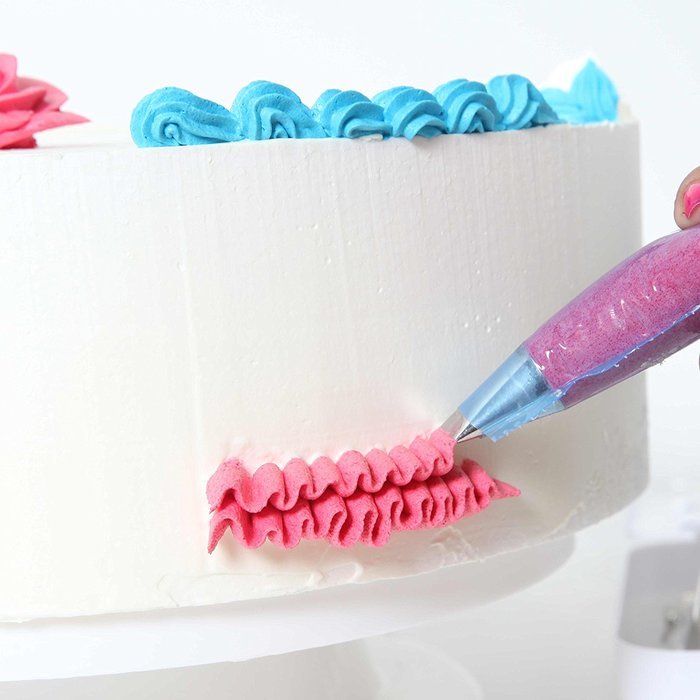 Cake Decoration Tips Set- 31pcs -by D-BEAR- WITH FREE reusable silicone pastry bag -26 Stainless Steel Tips -2...