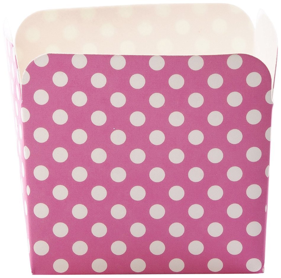 Simply Baked Square Paper Baking Cup, Fuchsia with White Dot, 12-Pack, Entertain with Ease and Style, Serve Cupcakes...