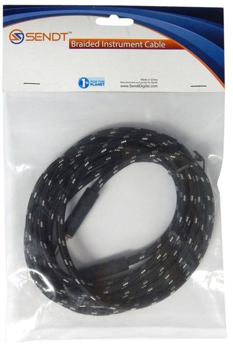 Sendt 25 foot 1/4 inch (6.3mm) Male to Male Mono Nylon Braided Guitar / Bass / Instrument Cable N5