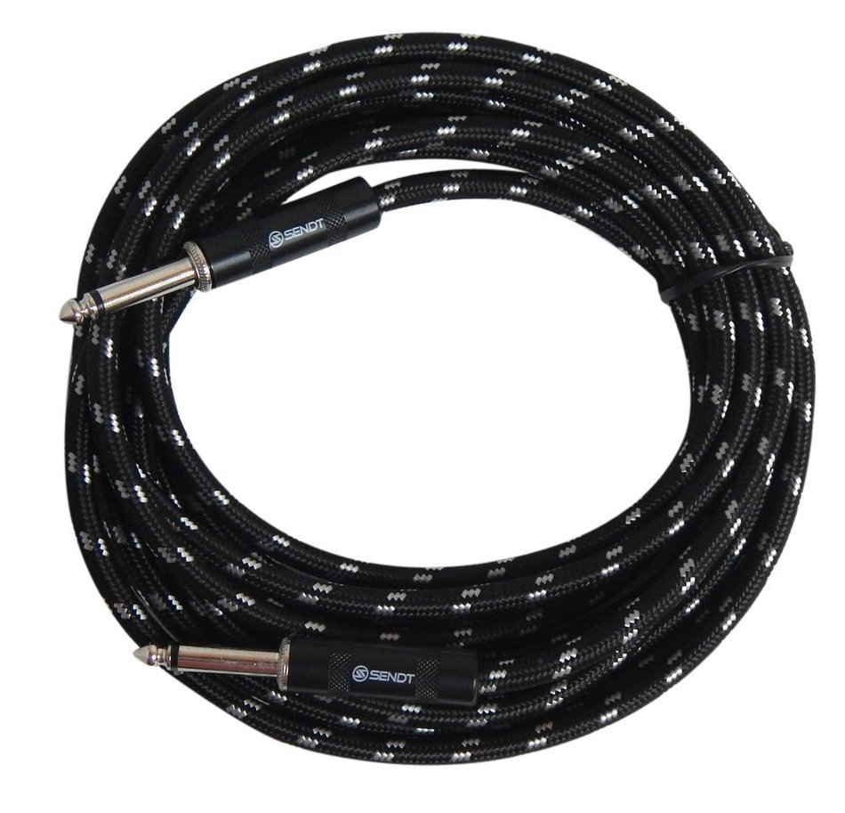 Sendt 25 foot 1/4 inch (6.3mm) Male to Male Mono Nylon Braided Guitar / Bass / Instrument Cable N6
